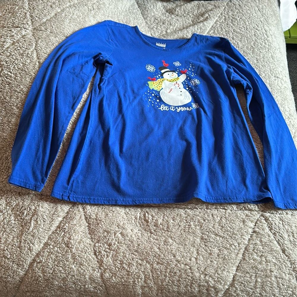 Basic Editions Snowman Let It Snow Long Sleeve Tee